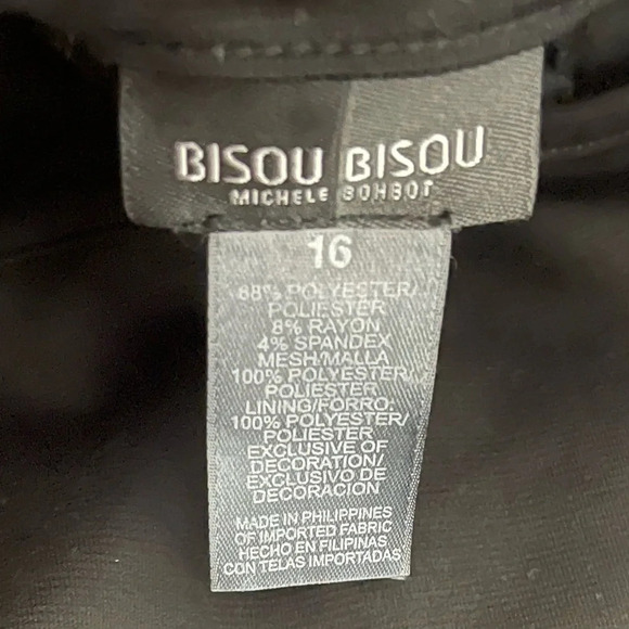 ✅SOLD-Bisou Bisou Sheath Dress Faux Leather Shell Detail Cap Sleeve - Picture 7 of 8